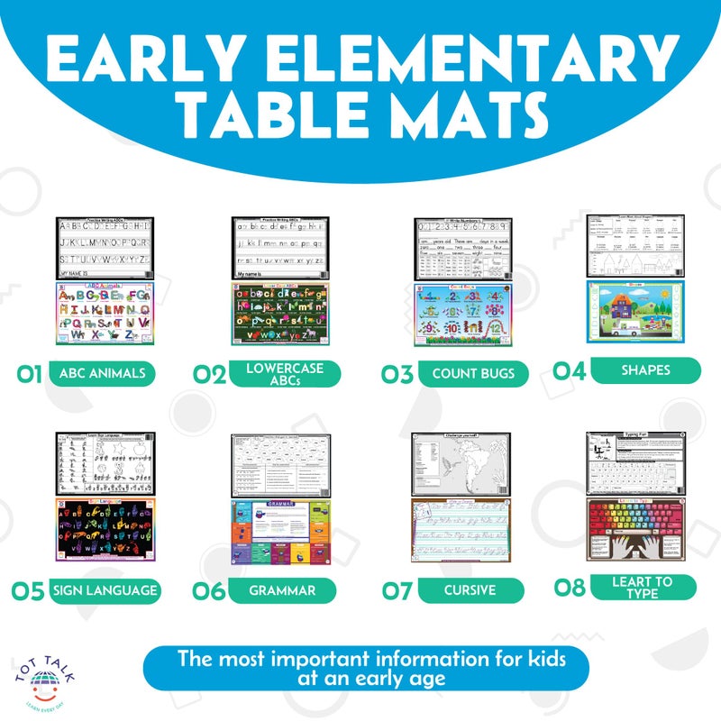 Tot Talk Table Setting & Etiquette Educational Placemat for Kids â€“ Made in USA â€“ Durable, Double-Sided, Proper Table Setting & Manners & Dining Etiquette â€“ Waterproof Wipeable, 17.5â€ x 11.5â€ - Image 4